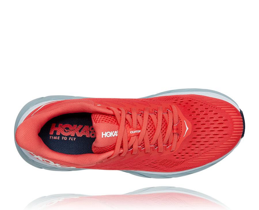 Tenis Hoka One One Mujer Rojos/Blancos - Clifton 7 - ZPSL85642